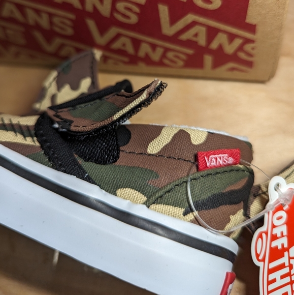 Vans Slip-On V Shark Skate Shoe - Baby / Toddler - Camo Size 4.0TD - Picture 6 of 12